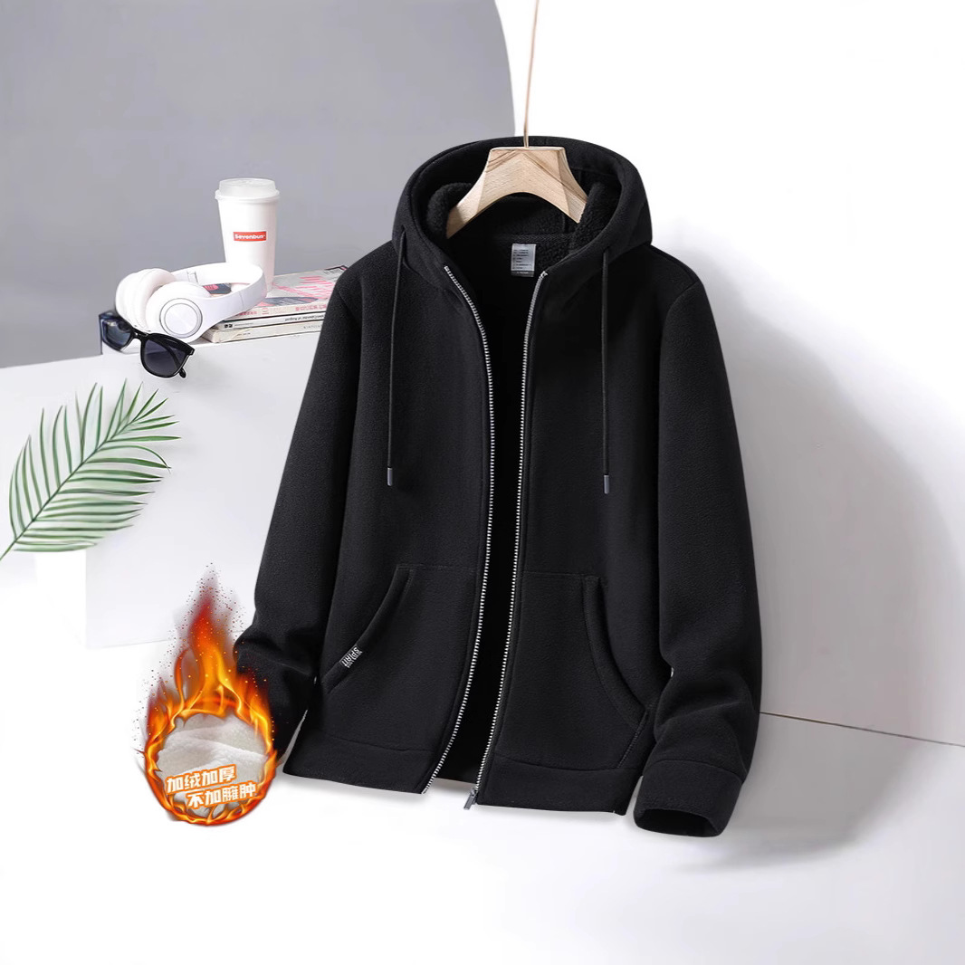 Теплый флисовый куртка с подкладкой для осени и зимы для влюбленных, молния, для бега, тренировок, спортивная, зарубежная, кросс-бодрствующая специальная куртка