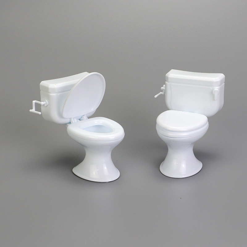 1:12 Doll House Furniture Accessories Toilet Model Toilet Scene Play House Toys Flip Cover