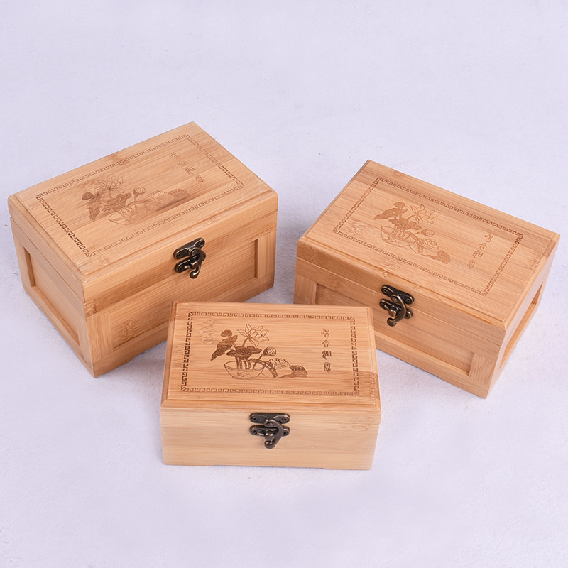 Supply Bamboo Crafts Princess Korean-style Bamboo Jewelry Box Double-layer Desktop Jewelry Storage Box Collection Box
