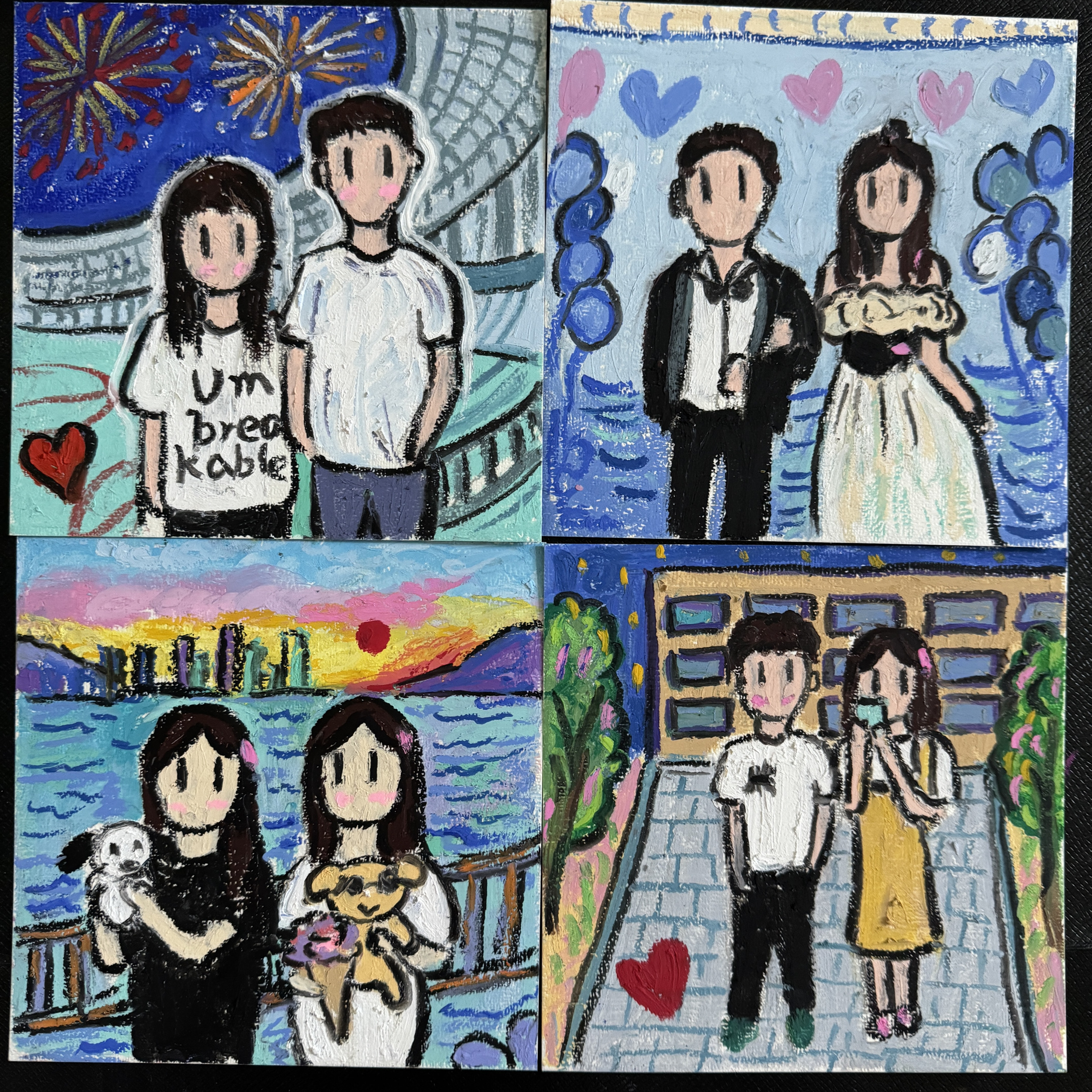 Physical Hand-Painted Oil Paintings, Couple Photos, Animation and Cartoon Images, Physical Factory Direct Sales, Cross-Border New Products