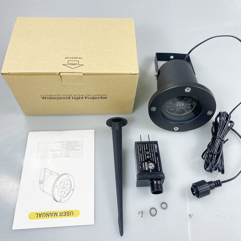 New Bright snowflake projection lamp outdoor Christmas blizzard LED snowflake lamp lawn garden stage lamp cross-border