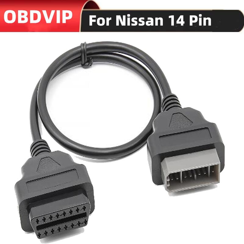 Подходит для Nissan, адаптер OBD2 с 14-пинового на 16-пиновый, OBD кабель Nissan 14Pin