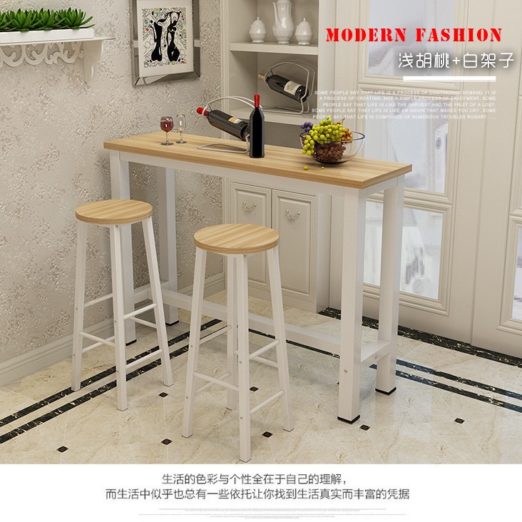 Современные столы и стулья для молочного чая, простой барный стол, стальная древесина длинный стол, балкон домашний настенный барный стол