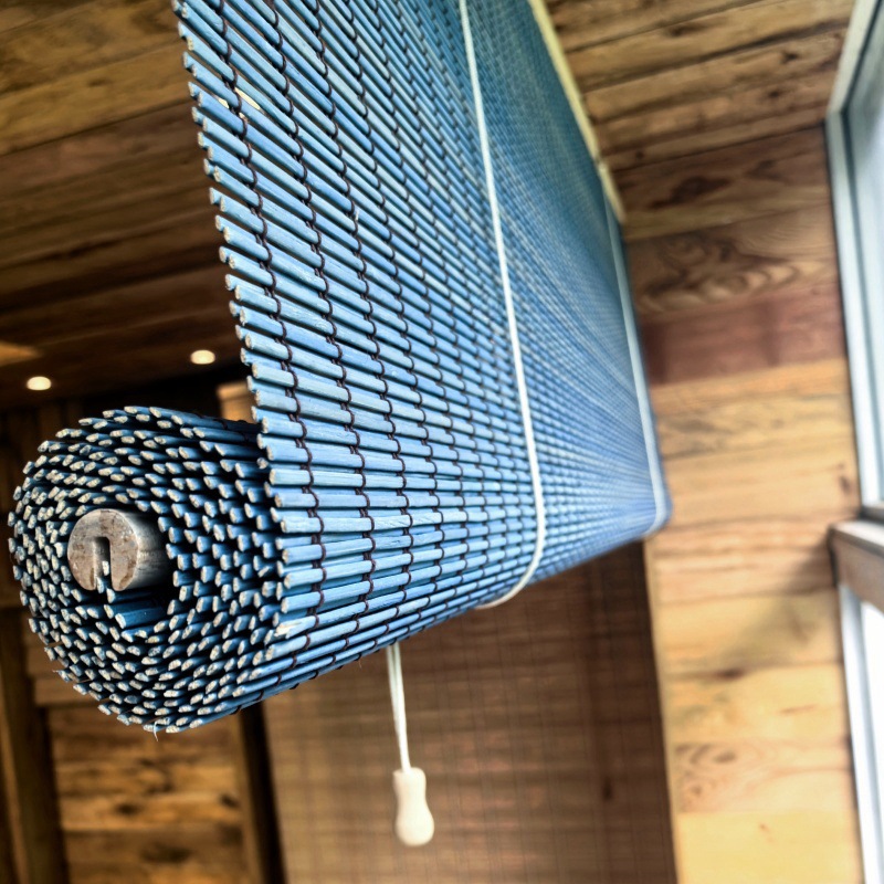 New Chinese Style Bamboo Curtain Blackout Partition Outdoor Sunshade Waterproof Roller Blind Loft Hotel Study Sunshade Outdoor Curtain