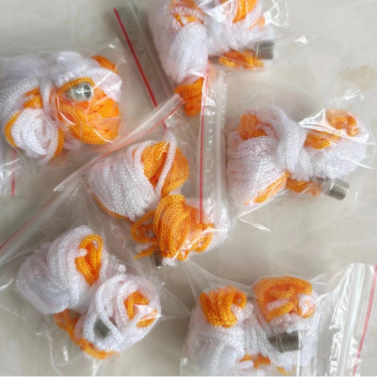 Factory wholesale yellow and white ball pocket plus 1 metal gas needle ball Net matching ball pocket net bag matching gas