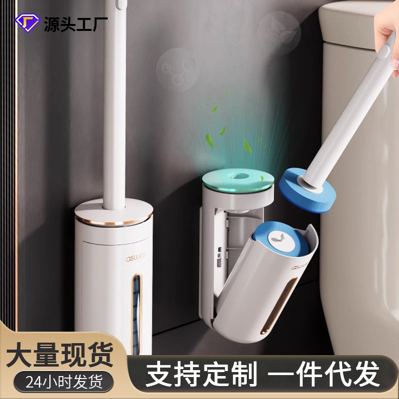 Одноразовая туалетная щетка для дома без мертвых углов, настенная, с заменяемой головкой