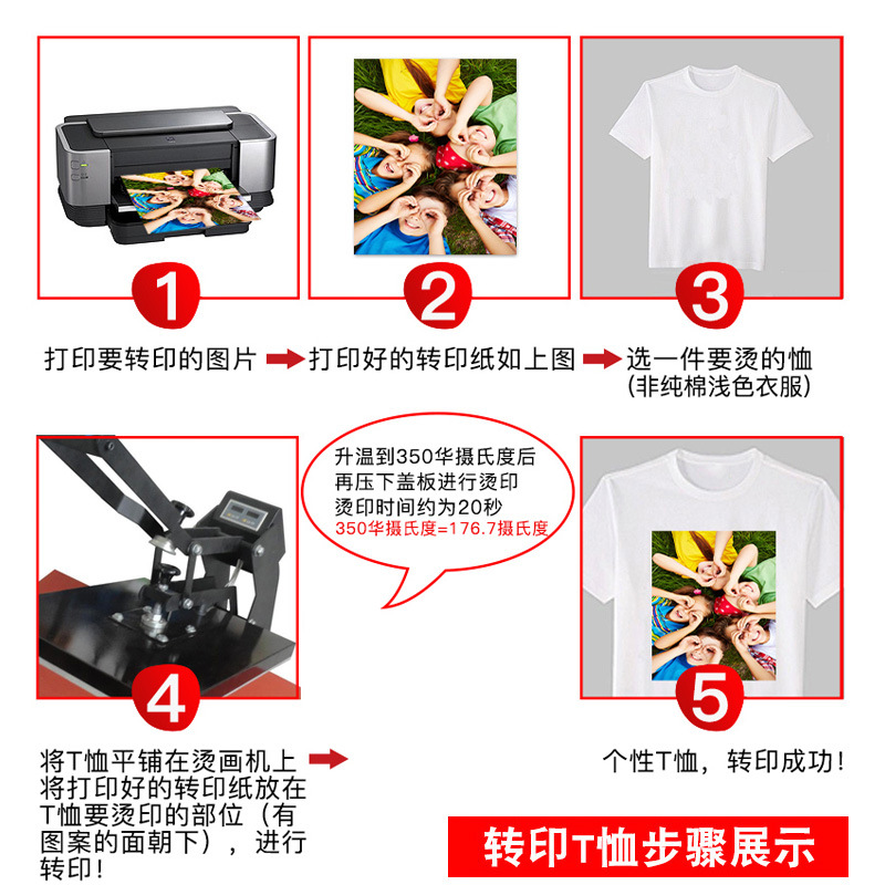 Heat Transfer Paper A4 Sublimation A3 Heat Transfer Inkjet Printing Paper T-shirt Transfer Clothing Non-white Fabric Ceramic Plate