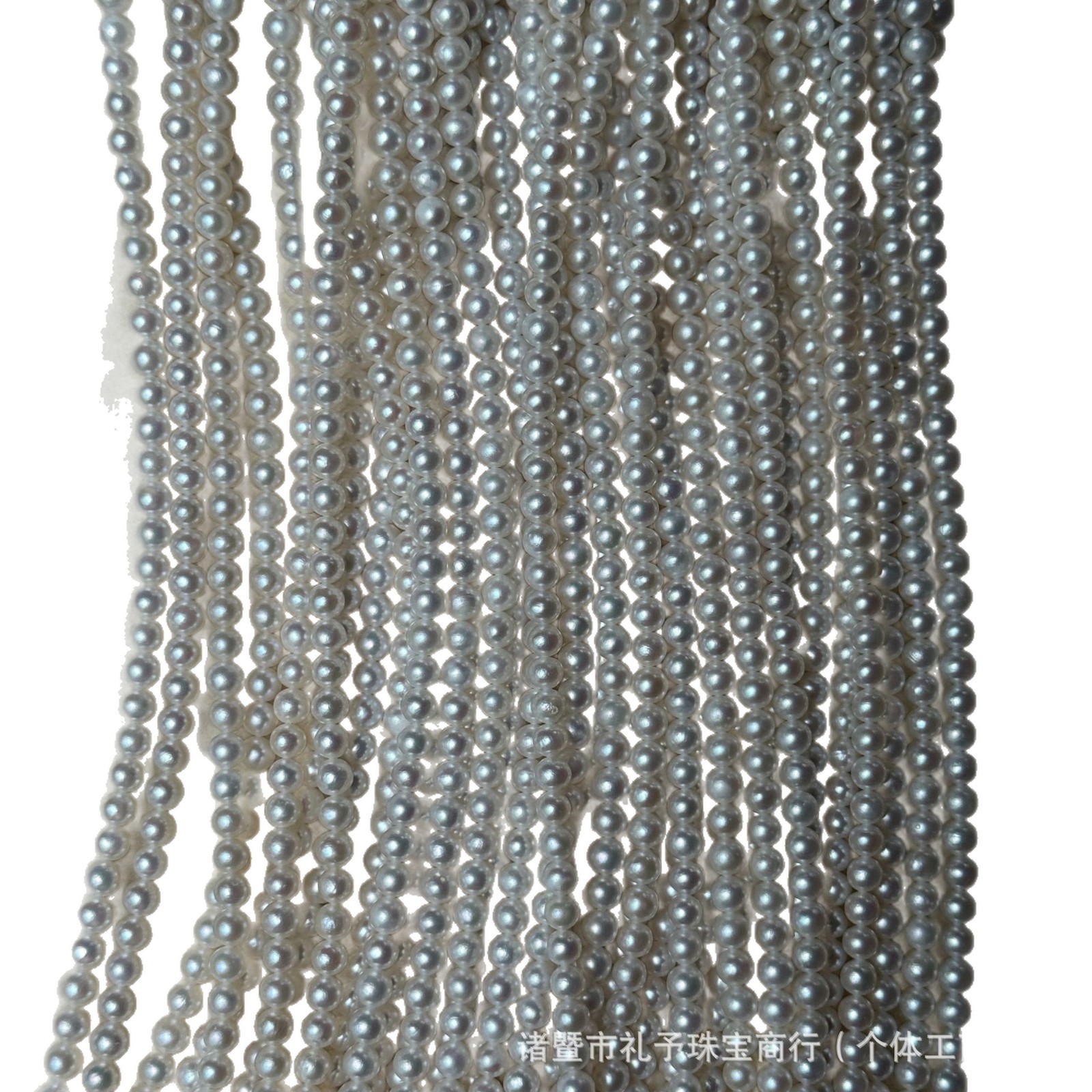 5-6mm Natural Freshwater Akoya Necklace with Strong Luster, Near Perfect Round Shape, Minor Imperfections, Zhuji Pearls Semi-Finished Products Wholesale, Can Be Processed