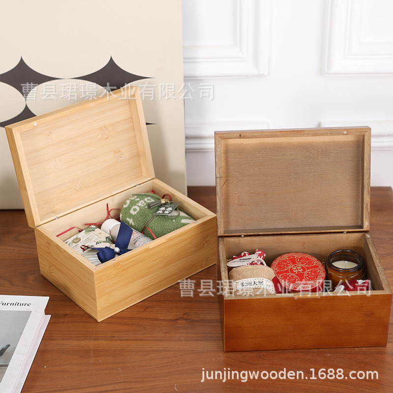 Glass Lid Wooden Box Gift Box for Holidays and Birthdays, Eternal Flower Specimen Display Box, Jewelry Storage