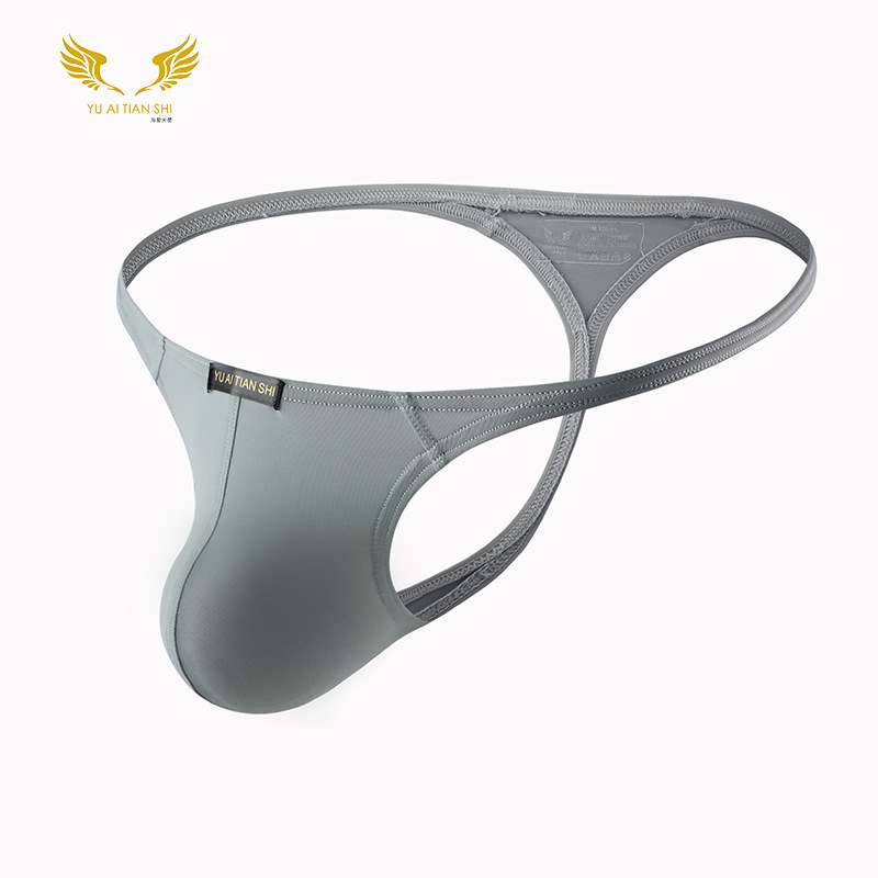 Factory Direct Supply of Men's Underwear Nylon Sexy Low-Waist Gay Single T-Pants Cross-Border Export Large Size Thong for Men