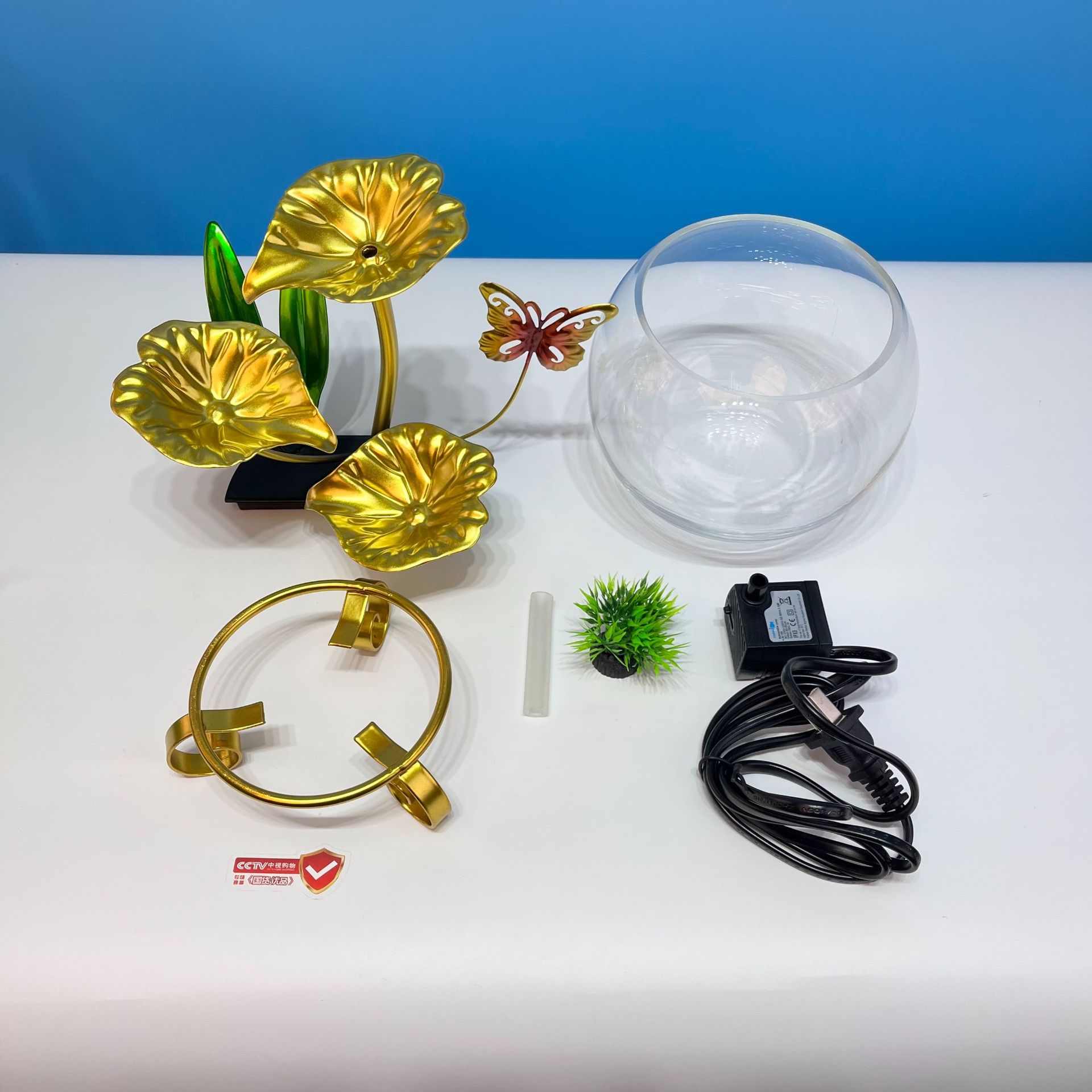 Auspicious Desktop Circulating Water Fountain for Attracting Wealth in the Office or Living Room, Home Decoration, Iron Art Dripping Water, Light Luxury and Simplicity