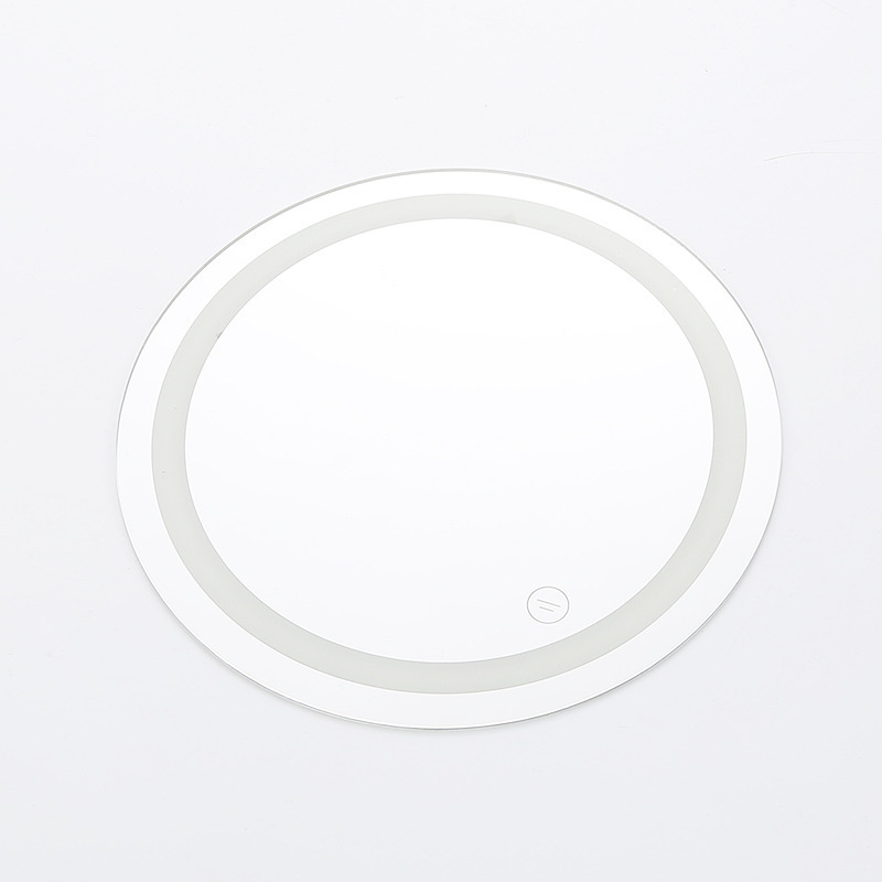 Glass Lens Led Makeup Mirror Acrylic Sandblasted Dressing Table Lamp Mirror Round Square