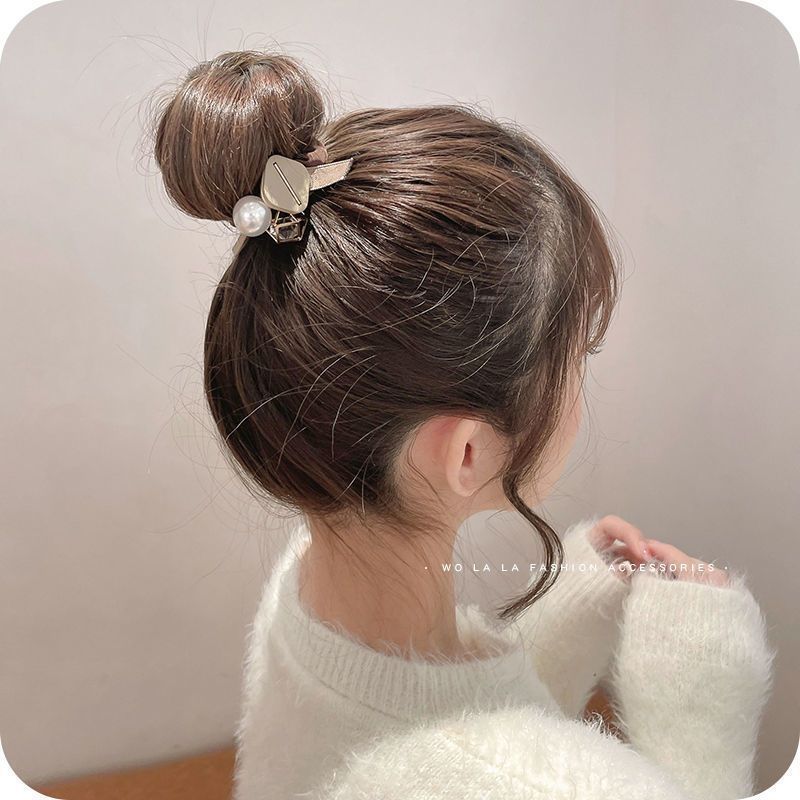 Korean Dongdaemun Pearl High-End Hair Tie Retro Simple Rhinestone Hair Band Internet Celebrity Women's Hair Tie for Bun