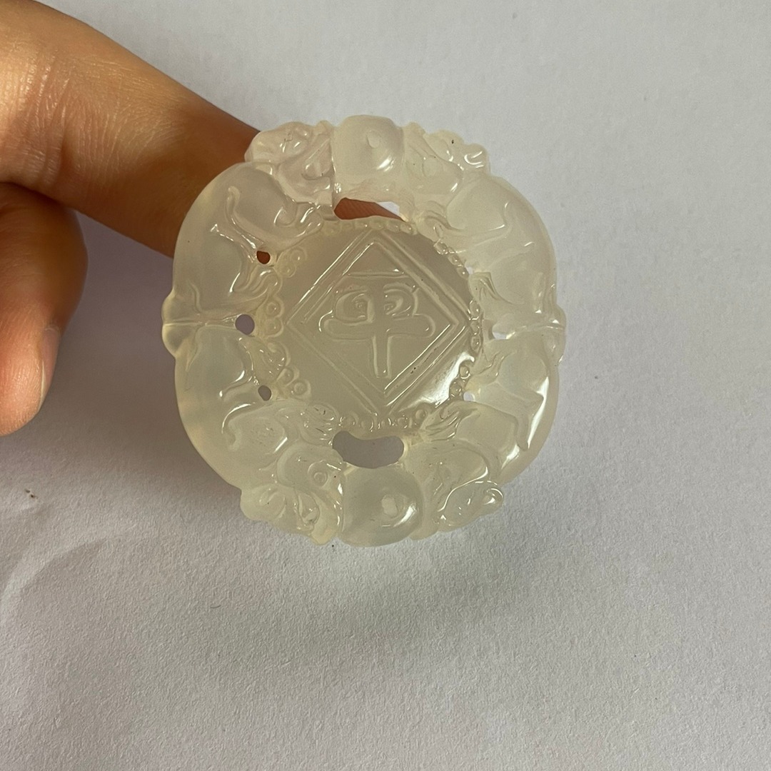 Оптовая продажа фабрики, агат, белый халцедон, двусторонний подвеска, кисточка, автомобильные украшения, аксессуары для жизни и мира