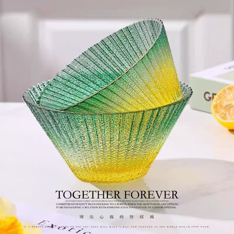 Dubaite Creative Glass Salad Bowl Glass Cup Set Business Event Welfare Handy Gift Membership Gift Wholesale