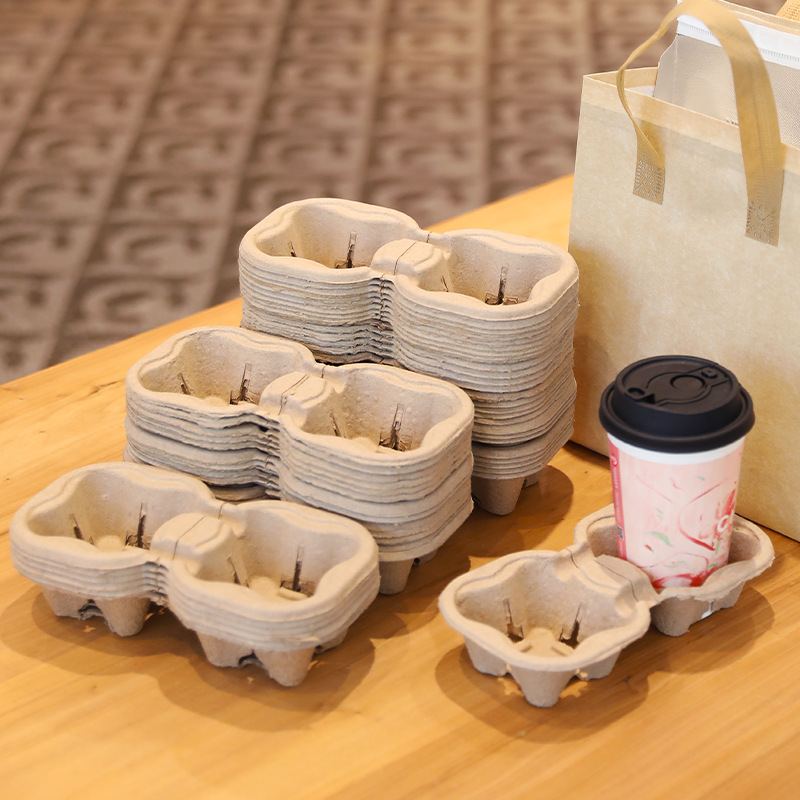 Double Cup Holder, Tearable Two Cup Holder, Tearable Fixed Packaging, Milk Tea Coffee, Disposable Universal Tearable Takeaway Two Cup Holder