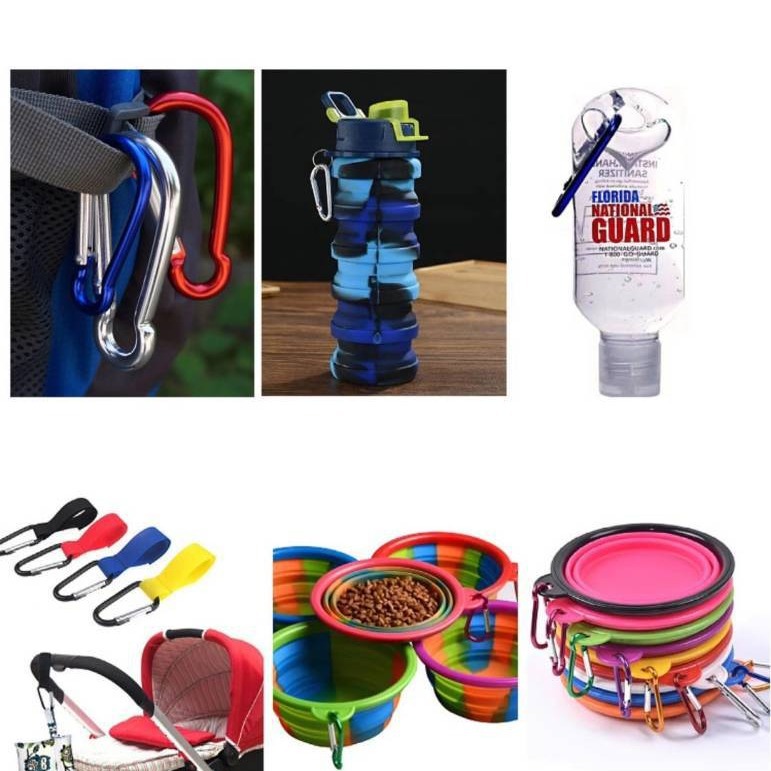 Factory No.5 gourd-shaped mountaineering buckle spring aluminum alloy backpack hoist mountaineering hook mountaineering buckle aluminum black