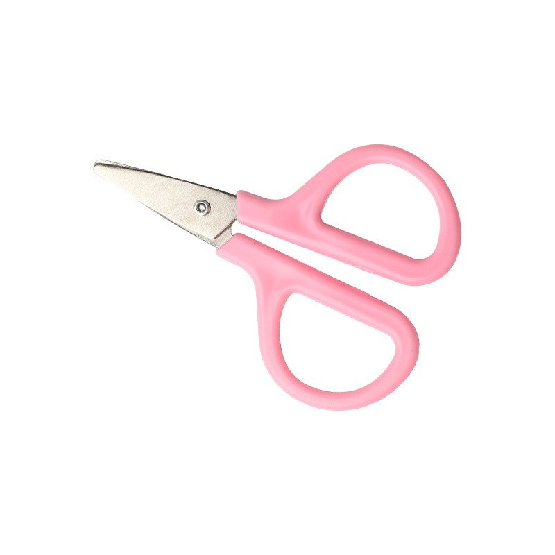 Stainless steel small scissors pink mini handmade round head children's scissors household scissors thread scissors wholesale