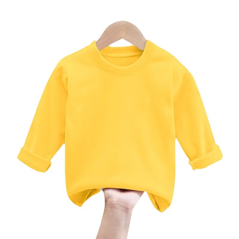 Spring and Autumn Children's solid color long sleeve half turtleneck top simple baby bottoming T-shirt boy middle and big children's top female