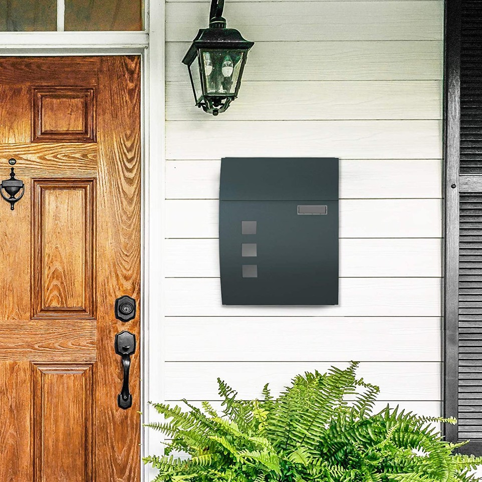 Настенный почтовый ящик с замком из оцинкованной стали и наблюдательным окном, легкий в установке, для хранения писем и газет