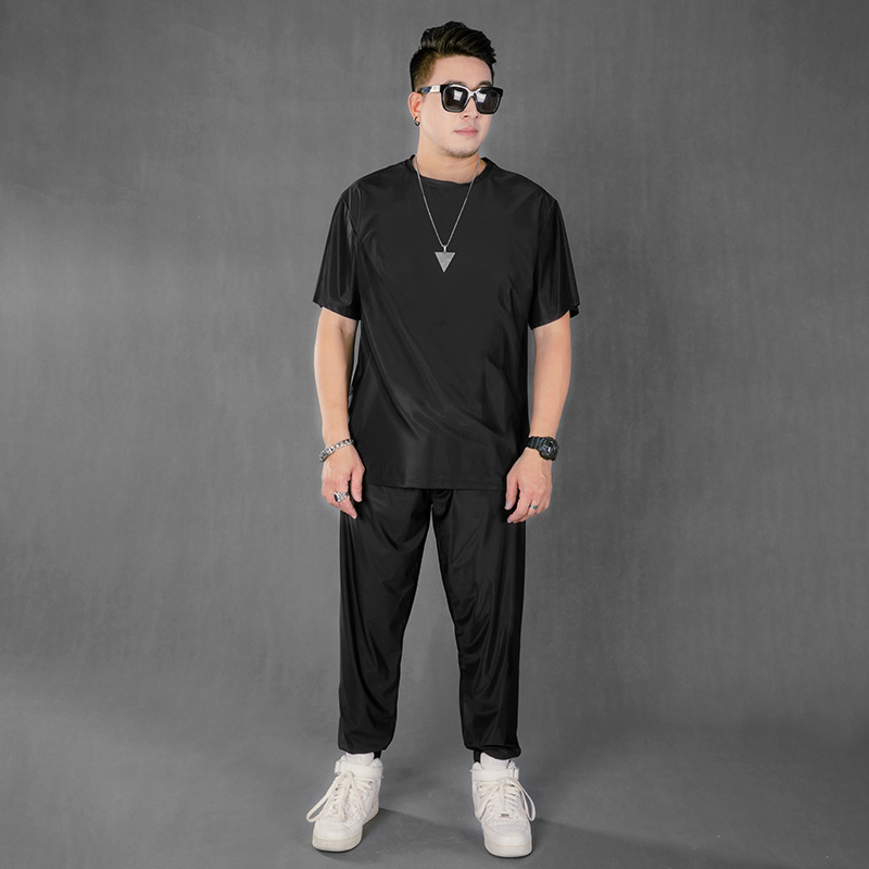 Long T6010T-shirt-D7010B ice silk shorts-C8010B ice silk trousers Joker casual suit