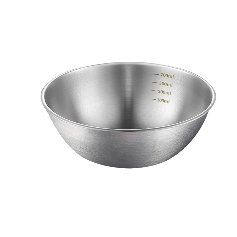 Stainless steel basin baking egg bowl with scale basin thickened round salad cream basin stirring Bowl