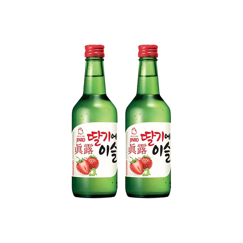 Authentic Jinro Strawberry Flavored Liqueur Imported from South Korea, Fruity and Slightly Tipsy