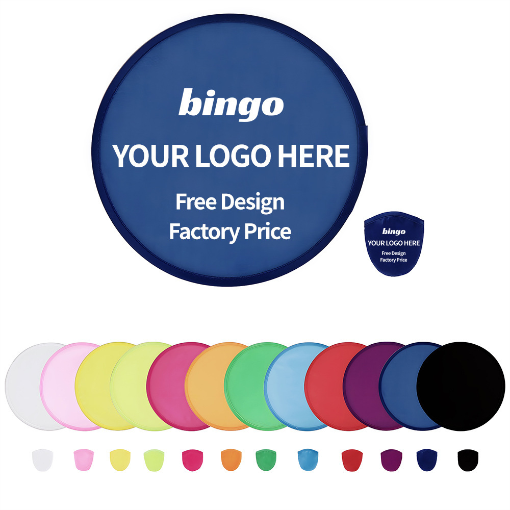 Складной вентилятор-фрисби с индивидуальным логотипом, тканевый вентилятор, оптовая продажа