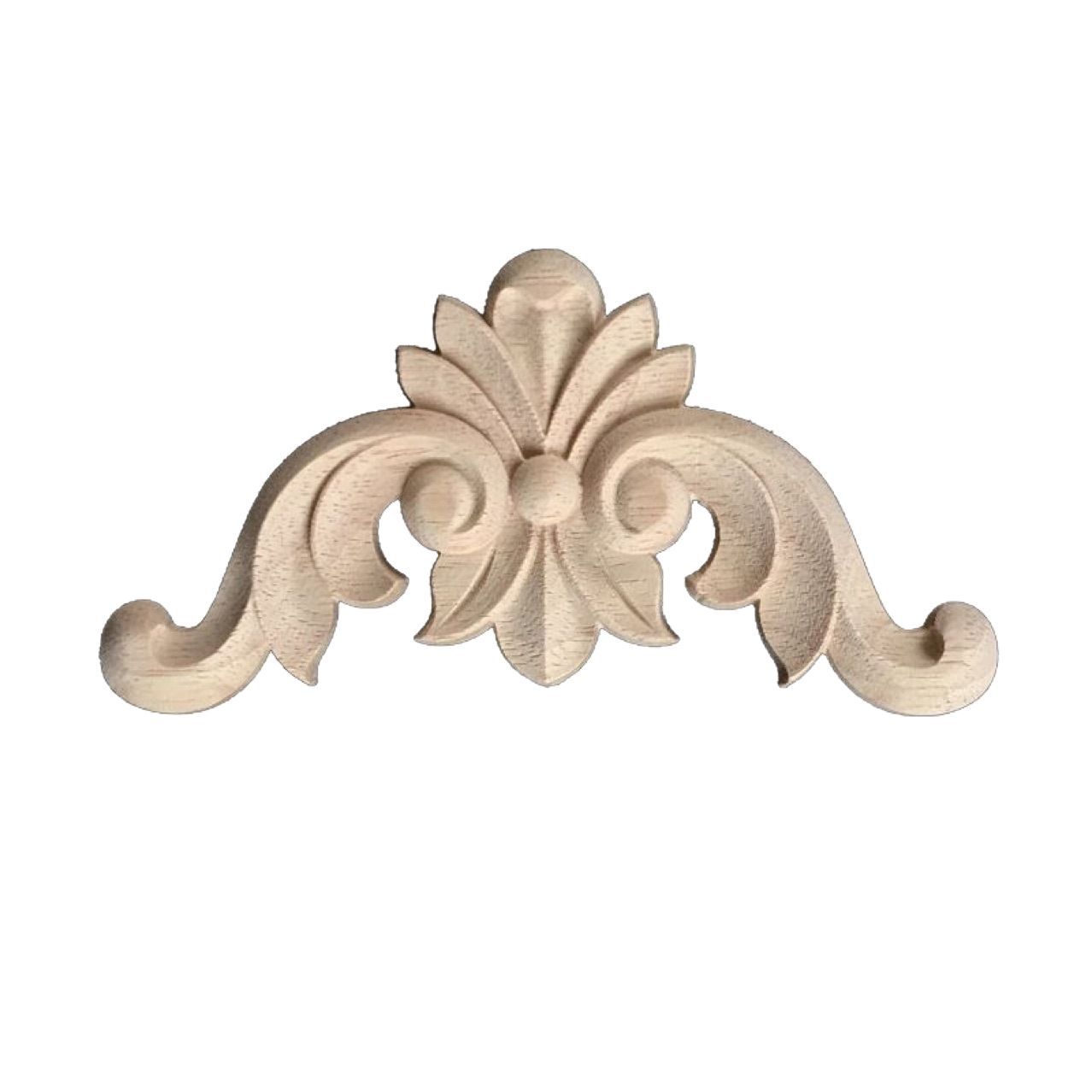 Solid Wood Corner Flower Dongyang Wood Carving European Applique Carved Home Cabinet Door Chinese Style Flower Background Wall Decorative Ornaments
