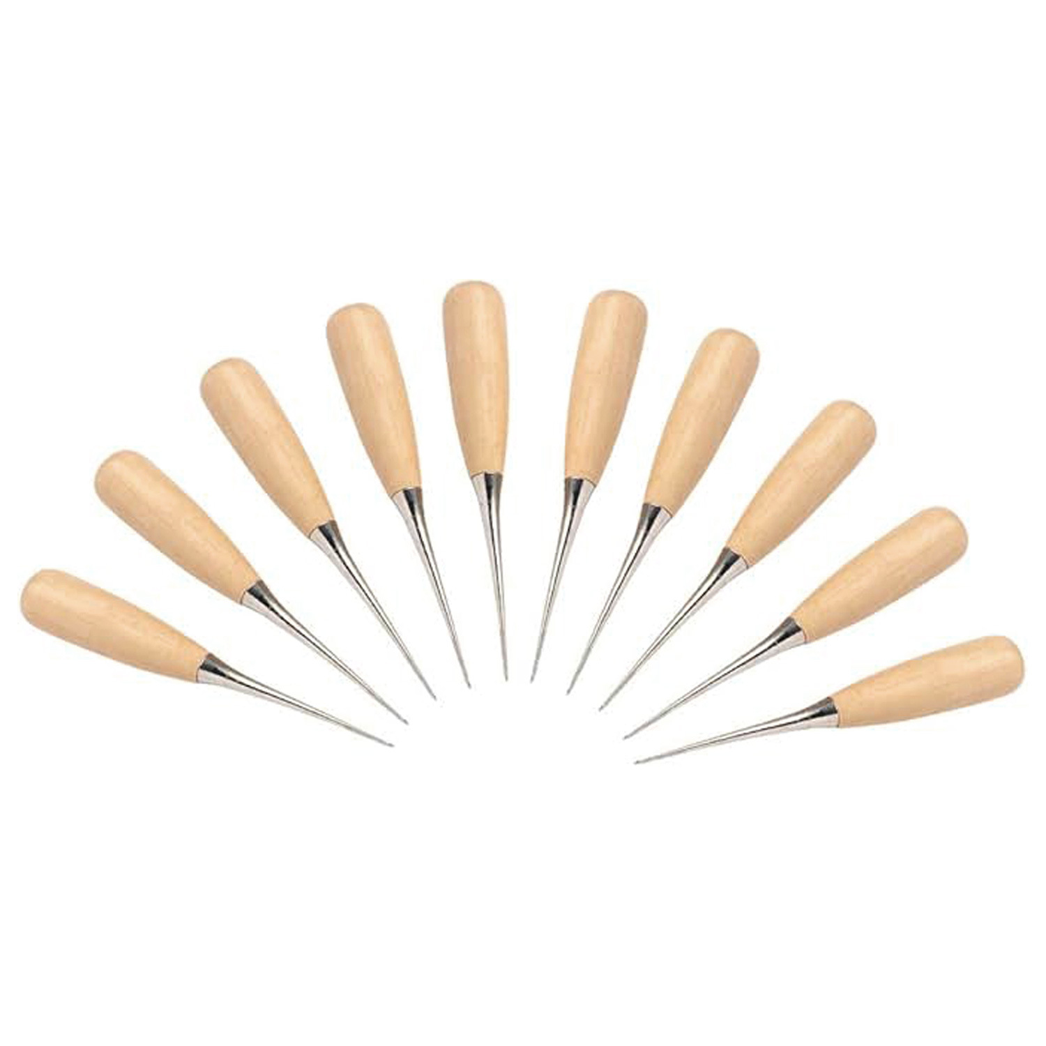 Cross-Border Special Wooden Handle Awl Hand Tool Shoe Awl Leather Wooden Handle Awl Wear-Resistant Drill Needle Sewing Punching Awl