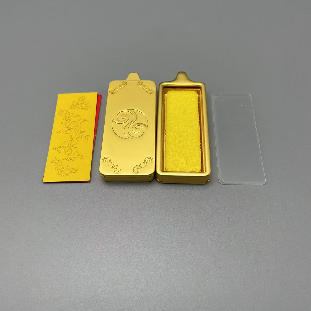 Small Square Thangka Box Matte Gold Single-Sided Acrylic Pendant Gawu Box Without Rope Painting Core