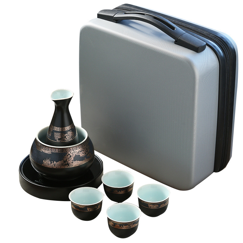 Ceramic Wine Boiler, Electric Ceramic Stove, Constant Temperature Pad, Wine Warmer Set, Yellow Wine Decanter Wholesale, Supports Dropshipping