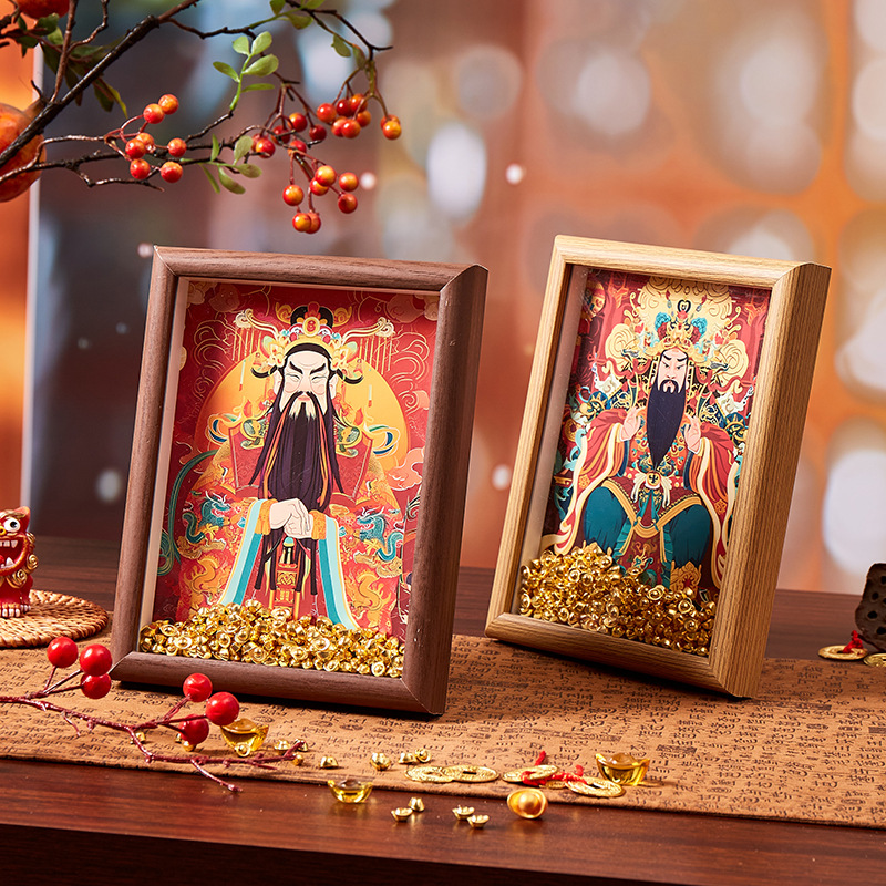 Five Road God of Wealth Painting Year New Hanging Painting Calligraphy and Painting Batch Goods Tianguan Blessing Decoration Traditional Chinese Painting Calligraphy and Painting Living Room Hanging Characters