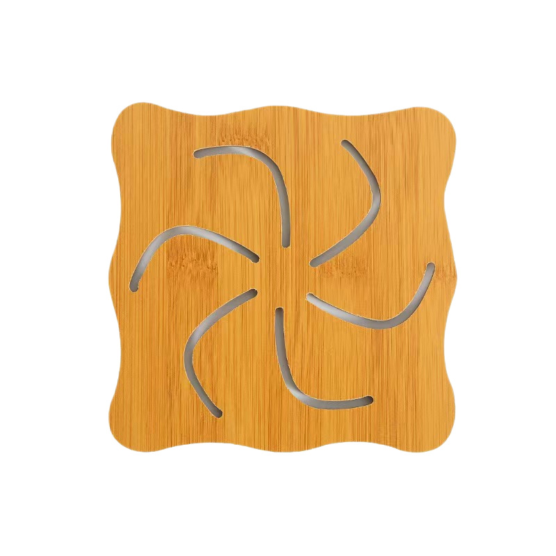 Wooden Cartoon Cut Out Coaster Desktop Insulation Mat Square Animal Placemat Solid Wood Creative Cute Coffee Cup Holder