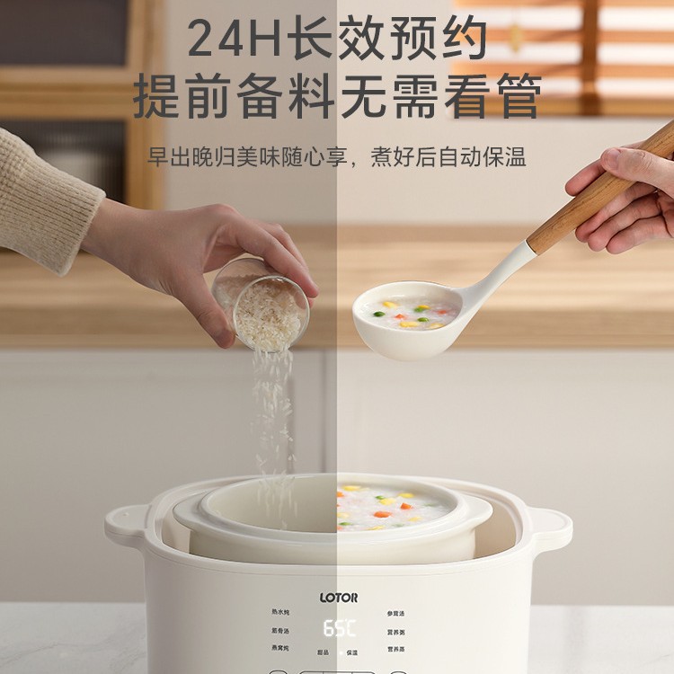 Lotor Electric Stew Pot Water-Separating Stew Pot for Home Use 4.5 Liters Soup 2025 New Model Fully Automatic Ceramic Electric Stew Pot