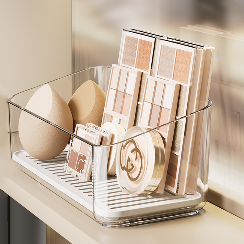 Wall-Mounted Storage Box Without Punching Holes Bathroom Storage Rack Bathroom Toilet Washstand Cosmetics Storage Box Transparent