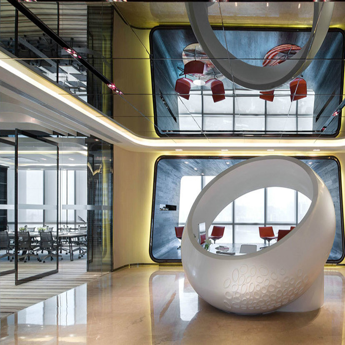 Office Wall Decoration Rest Area Bar Tea Room Layout 3D Company Corporate Culture Decoration Design Project