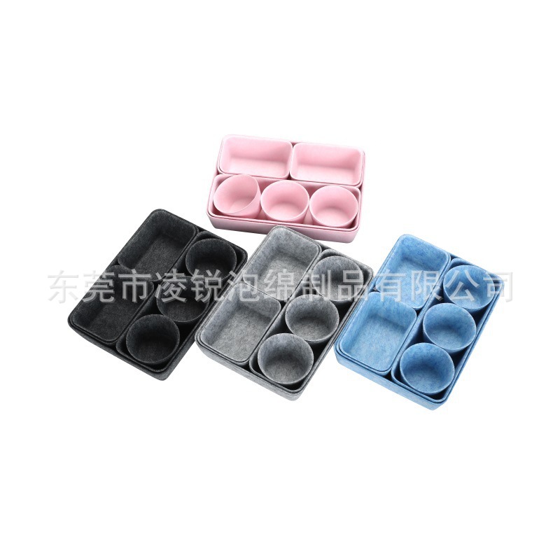 Come to the Factory with Drawings and Samples to Process and Customize Printed Logo Hot and Cold Pressed Desktop Storage Box Utensils and Felt Bag Products