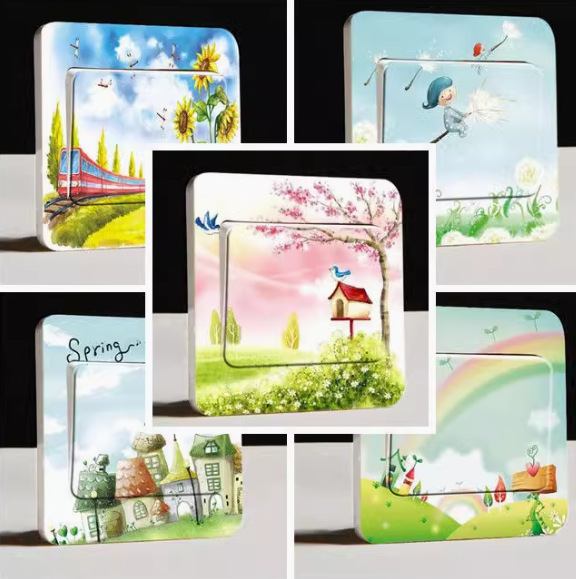 Мультяшная скандинавская литературная иллюстрация Животное DIY Стикер для переключателя Кот Стикер для свадьбы Декоративная наклейка Вставная наклейка