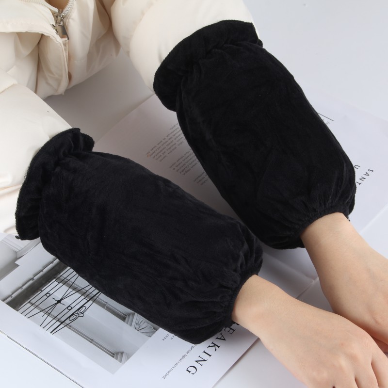 New oversleeves autumn and winter anti-dirty white black Korean style anti-fouling oversleeves women's solid color down jacket sleeve head