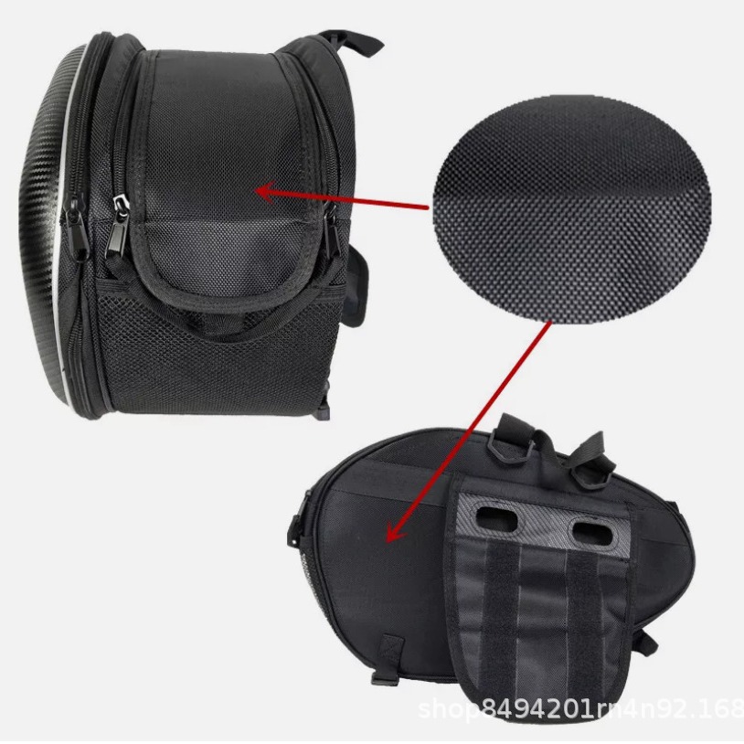 Motorcycle Side Bag Saddle Bag Riding Tail Bag Helmet Delivery Waterproof Cover Strap Fixed Side Bag Hanging Bag