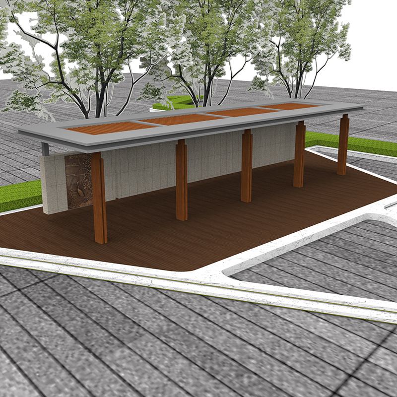 New Chinese-Style Villa Pavilion Outdoor Courtyard Aluminum Alloy Flat-Top Glass Pavilion Sunshade Garden Park Landscape Pavilion