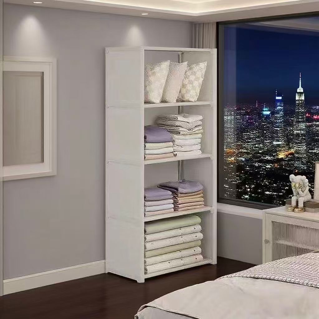 Multi-layer Dustproof Simple Wardrobe Balcony Household Folding Storage Cabinet Multifunctional Storage Rack Doorway Floor Bookcase