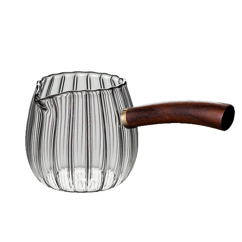 Side-Handle Petal Fair Cup Tea Divider Pour-Over Cup Home Hospitality Kung Fu Tea Set Thickened Heat-Resistant Transparent Tea Pot