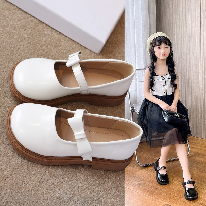 Кожаные туфли для девочек принцесса 2025 весна новые детские туфли для девочек весна и осень маленькие кожаные туфли для девочек