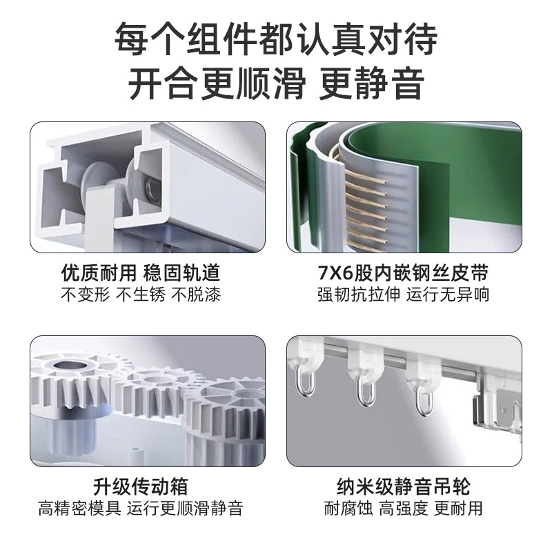 Electric Curtain Motor Bluetooth Mesh 2.0 Voice App Remote Control Hidden Automatic Intelligent Silent Track