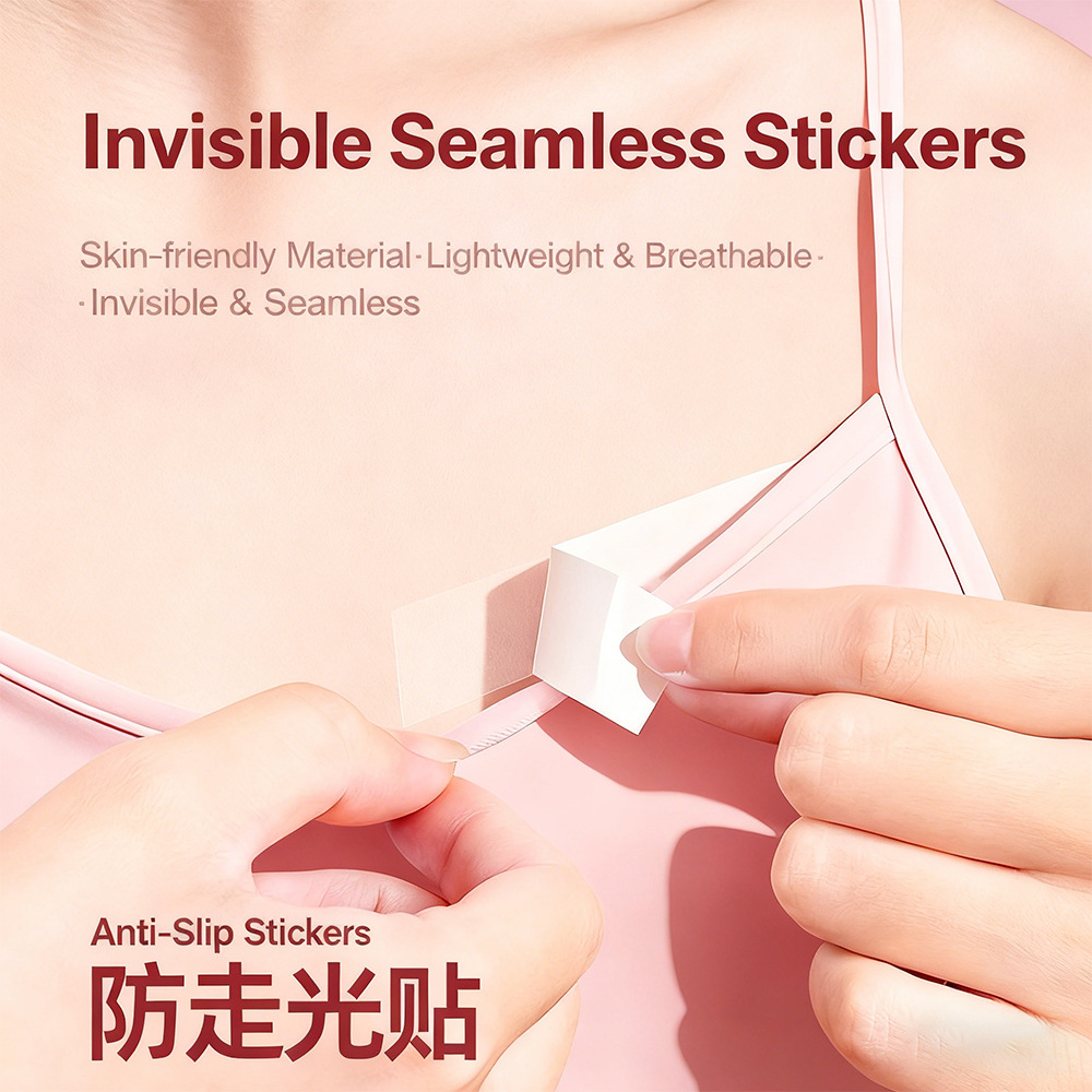Anti-Exposure Stickers for Neckline, Seamless Anti-Slip Clothing Chest Invisible Fixing Stickers, One-Shoulder Dress Anti-Exposure Stickers