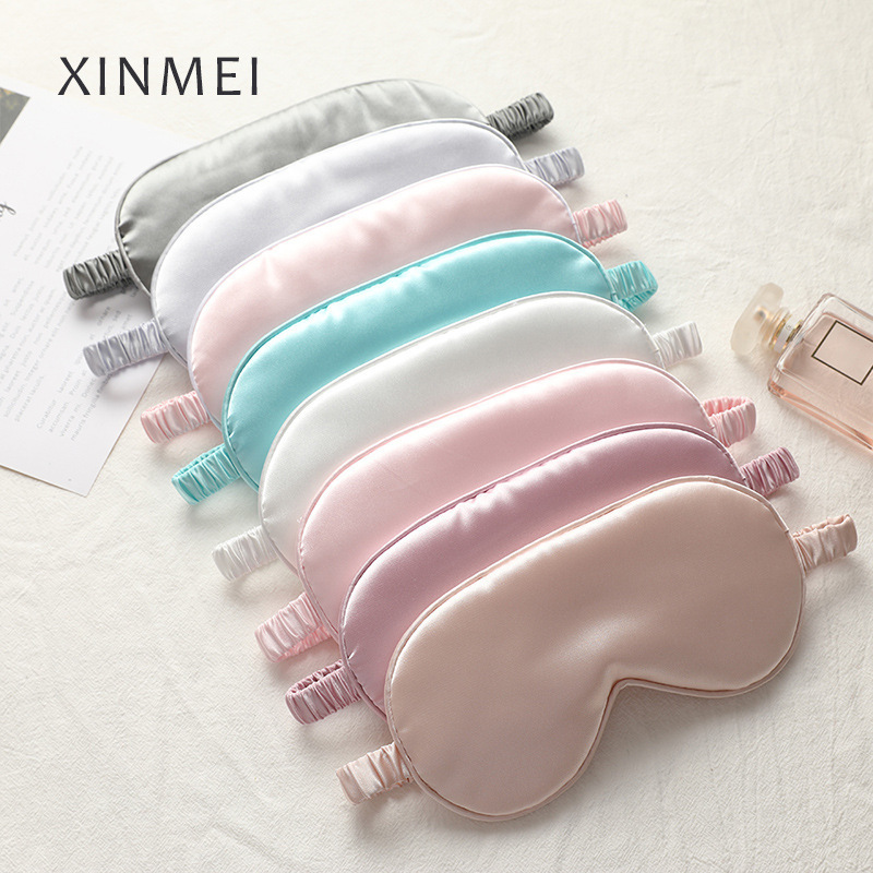 Spot Classy Double-Sided Imitation Silk Unisex Eye Mask Light-Blocking Non-Eye-Pressing Sleep Elastic Travel Lunch Break Sleep