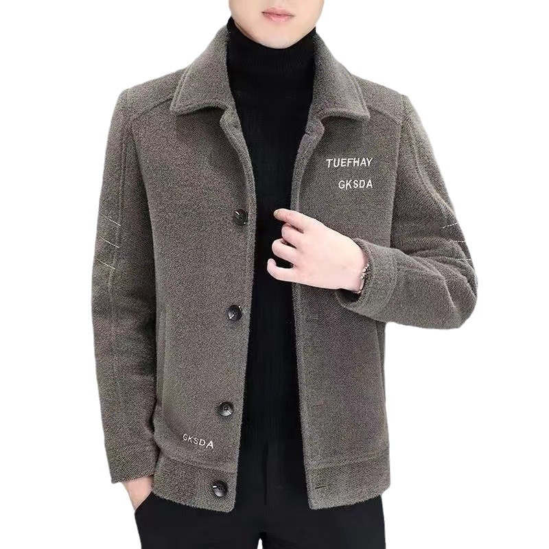 New Men's Woolen Coat Short Autumn and Winter Woolen Coat Men's Thickened Jacket Top High-end Casual Coat