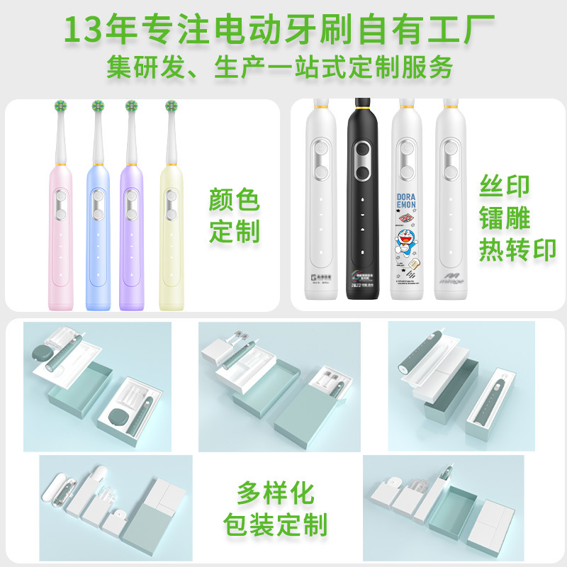 Cross-Border Rotating Electric Toothbrush, Induction Charging, Export Set, Long Battery Life, Standard Cleaning, Round Head Brush, Household Use
